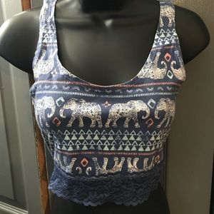 Elephant print crop top.